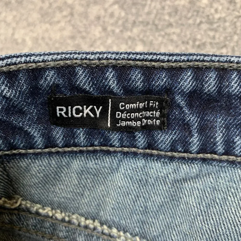 True Religion Jeans Men 32 Ricky Straight Fit Super T Stretch Cotton Denim *READ